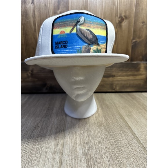 Vintage NWOT Marco Island Hat With Patches - Never Worn Pelican Beach Style - Picture 9 of 15